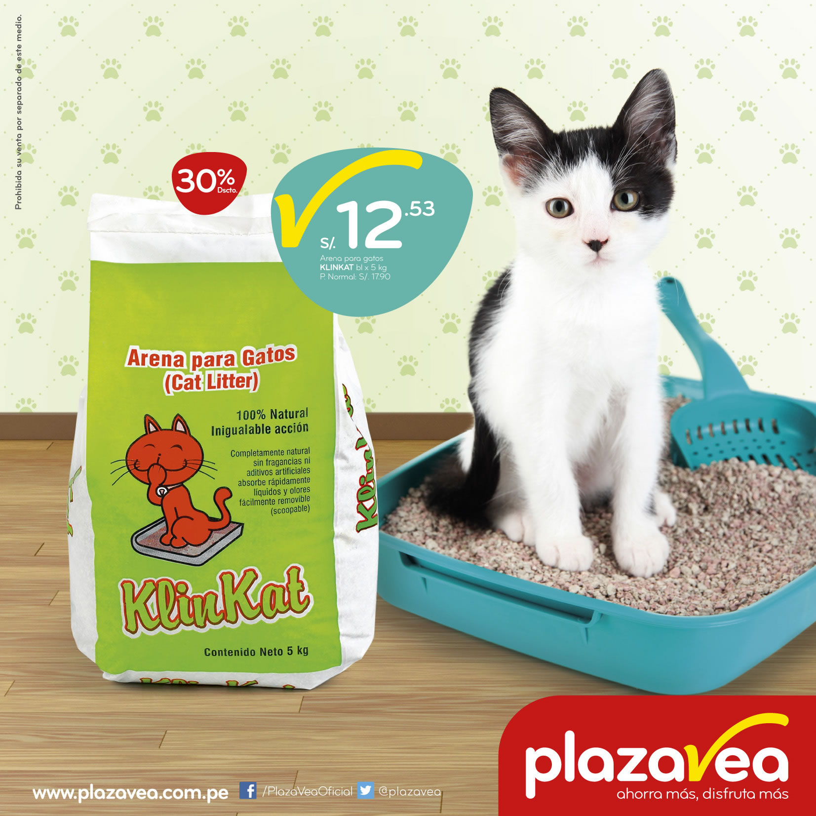 Caja de arena 2025 para gatos plaza vea